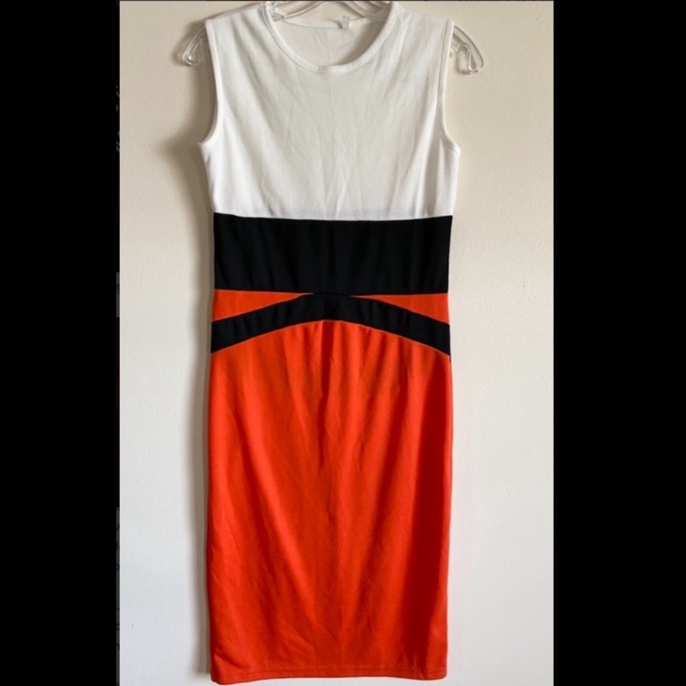 3 color round neck sleeveless dress- Brand new